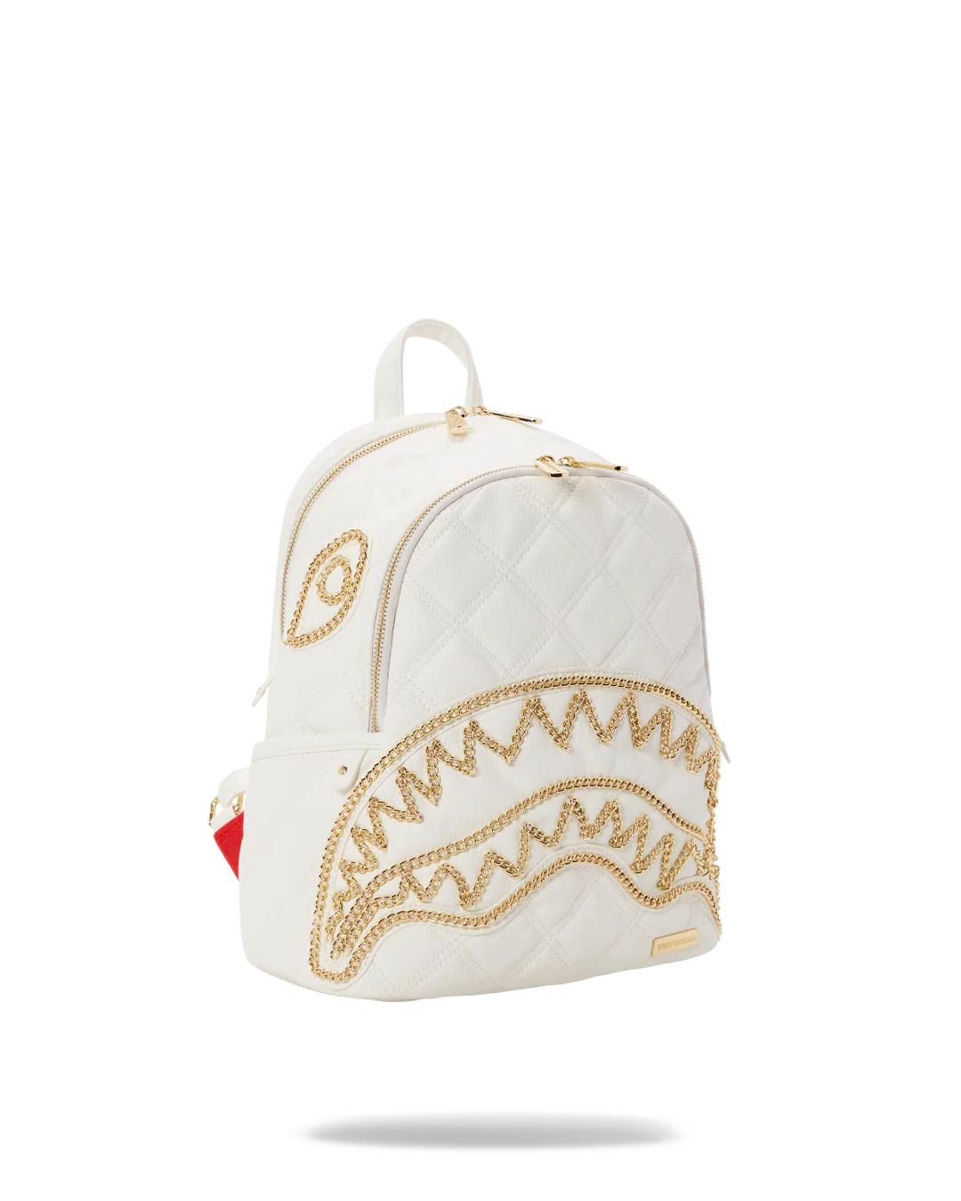 Sprayground RIVIERA LE BLANC GOLD CHAIN SHARK SAVAGE BACKPACK