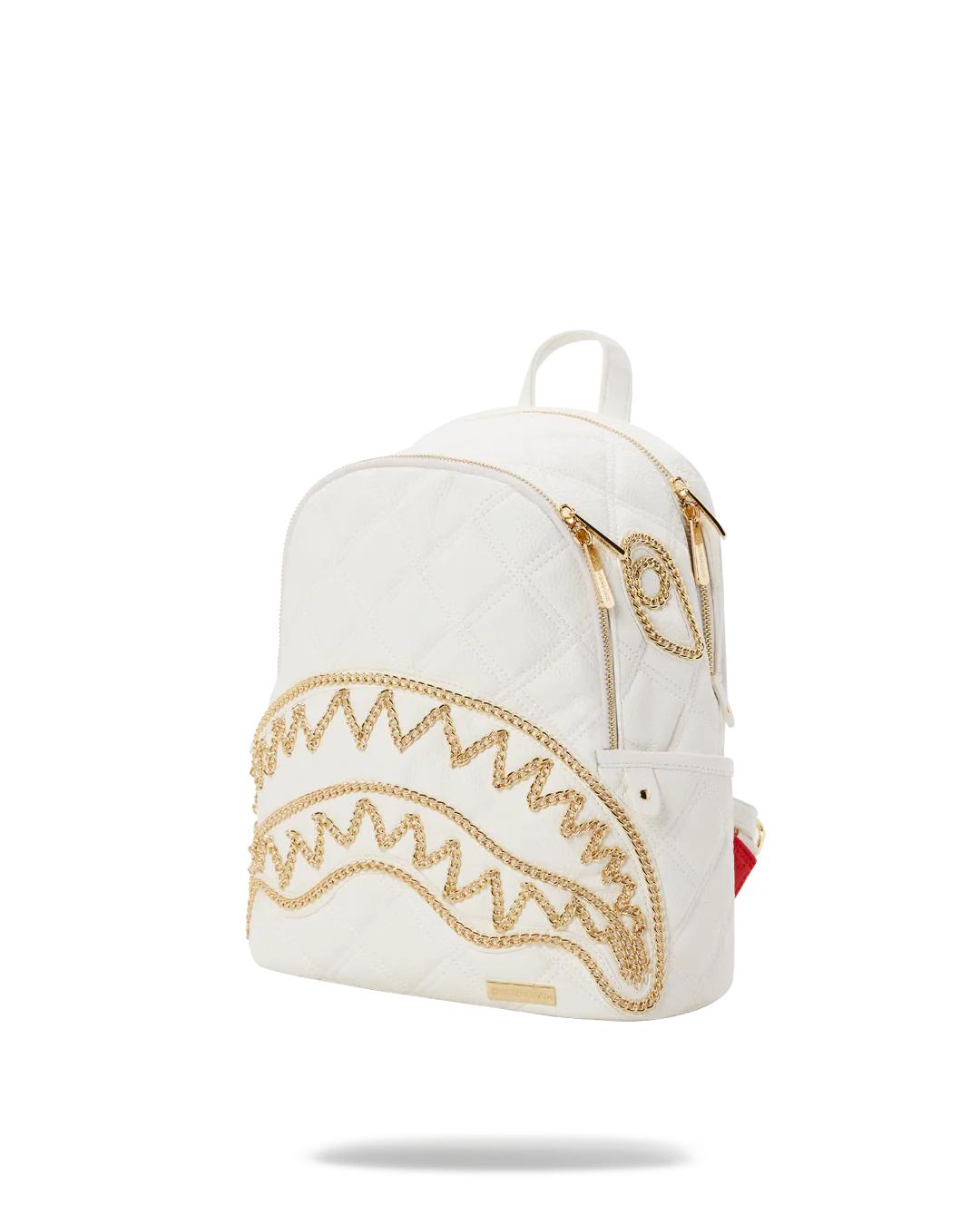 Sprayground RIVIERA LE BLANC GOLD CHAIN SHARK SAVAGE BACKPACK