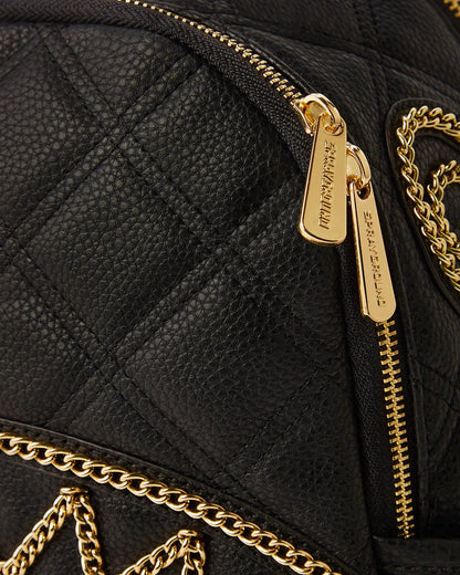 Sprayground NOIR QUILT GOLD CHAIN SHARK SAVAGE BACKPACK