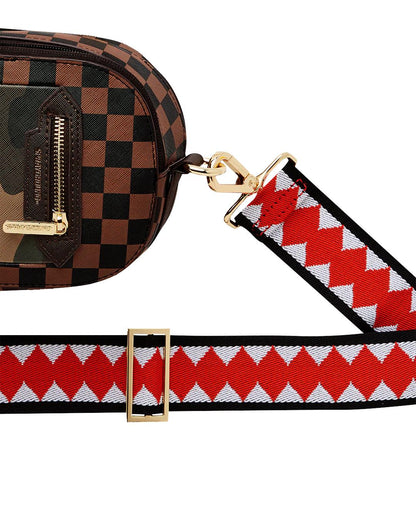 Sprayground EXTERIOR GOLD ZIP POCKET SHARKS IN PARIS BACKPACK SLING