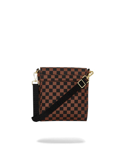 Sprayground EXTERIOR GOLD ZIP POCKET SHARKS IN PARIS MESSENGER SLING BAG