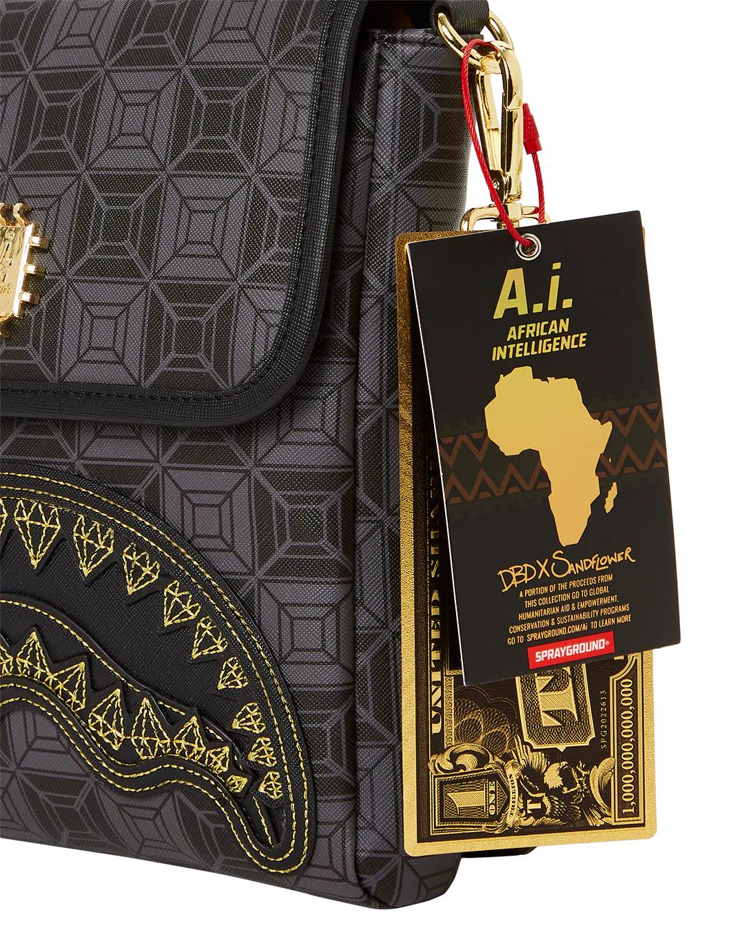 Sprayground OBSIDIAN STUNNER A.i.6 SANDFLOWER COLLAB LARGE SLING