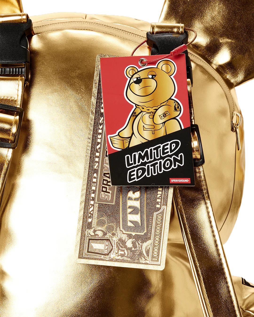 Sprayground GOLD RUSH MONEYBEAR TEDDYBEAR BACKPACK