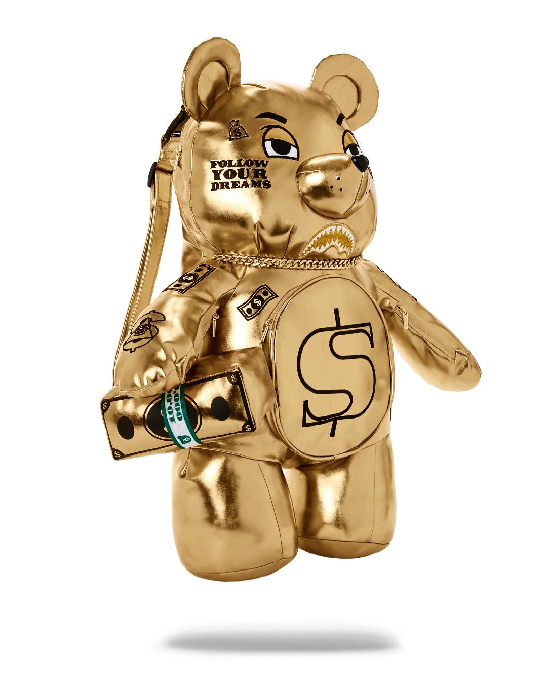 Sprayground GOLD RUSH MONEYBEAR TEDDYBEAR BACKPACK