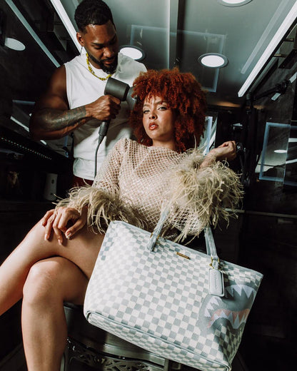 Sprayground KNIT SHARKS IN PARIS IN CREAM TOTE