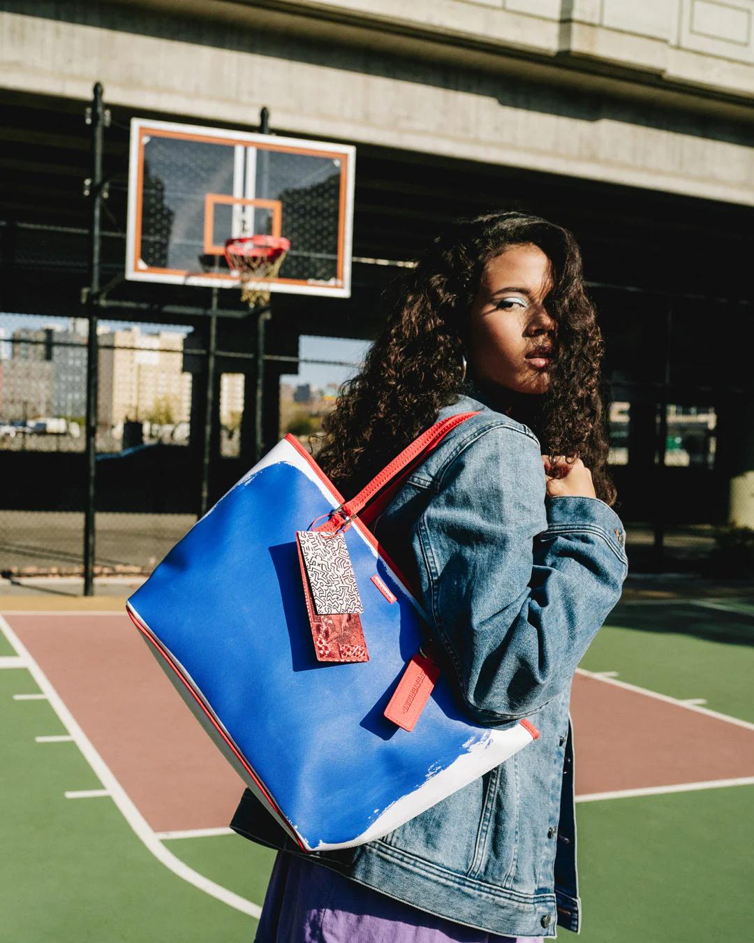 Sprayground KEITH HARING THE BIG BLUE PURSE ART TOTE