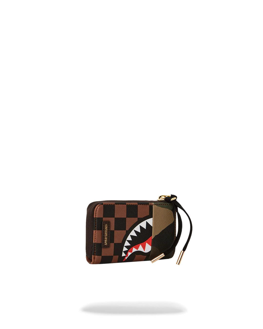 Sprayground EXTERIOR GOLD ZIP POCKET SHARKS IN PARIS WALLET