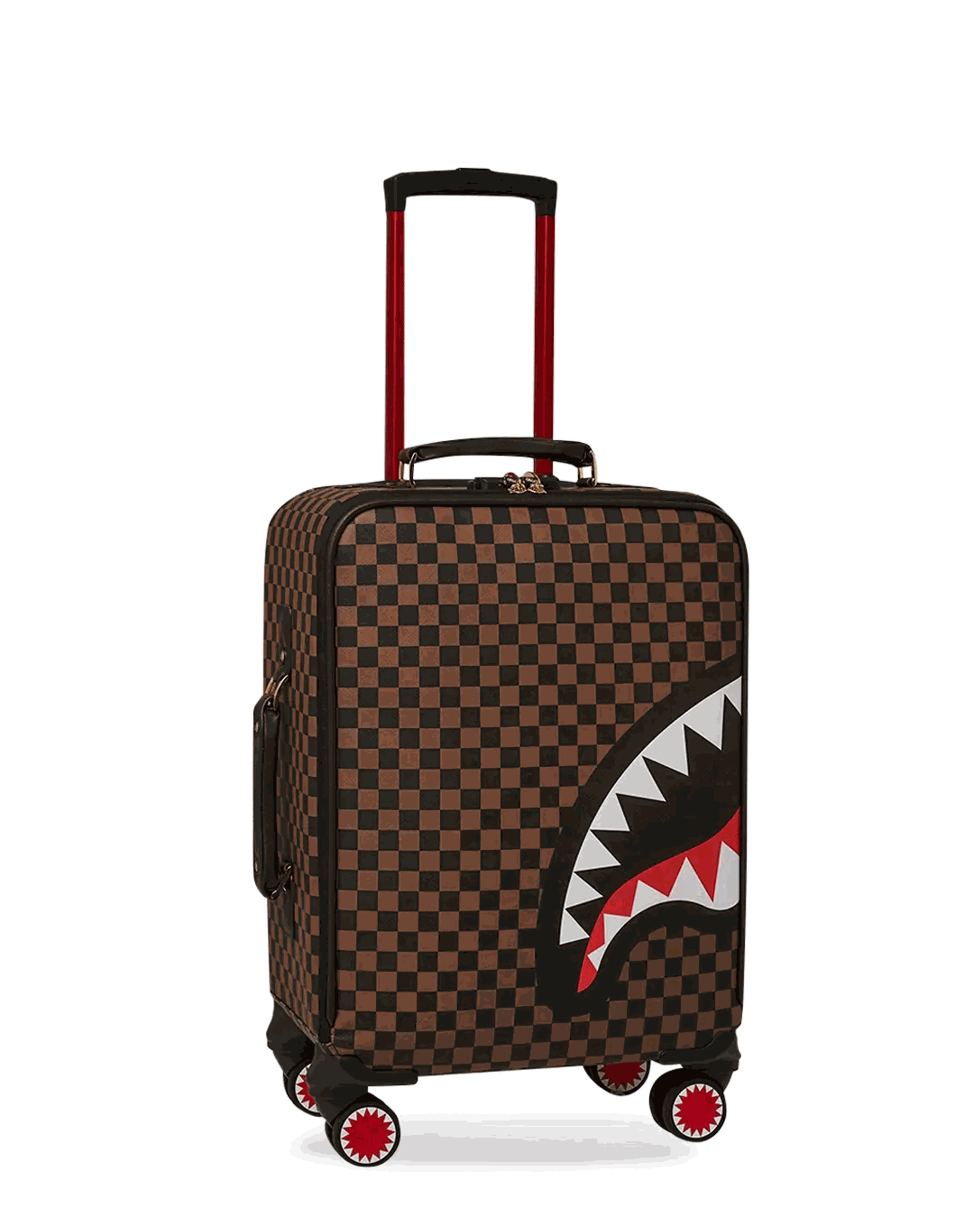 Sprayground EXTERIOR GOLD ZIP POCKET SHARKS IN PARIS JETSETTER CARRY-ON LUGGAGE