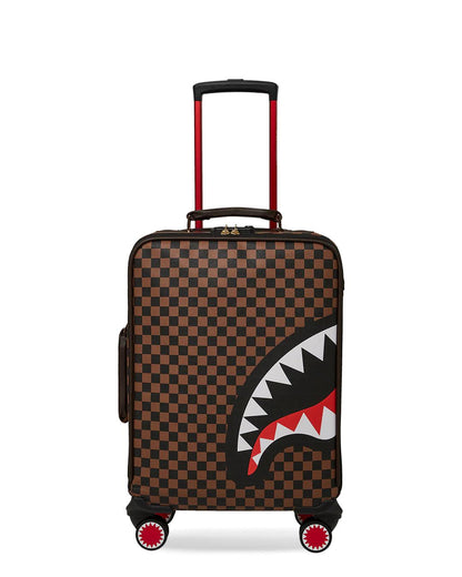 Sprayground EXTERIOR GOLD ZIP POCKET SHARKS IN PARIS JETSETTER CARRY-ON LUGGAGE