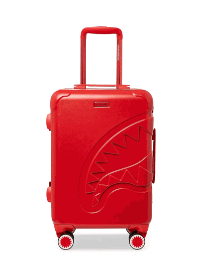 Sprayground MOLDED SHARKITECTURE RED HARDSHELL CARRY-ON LUGGAGE