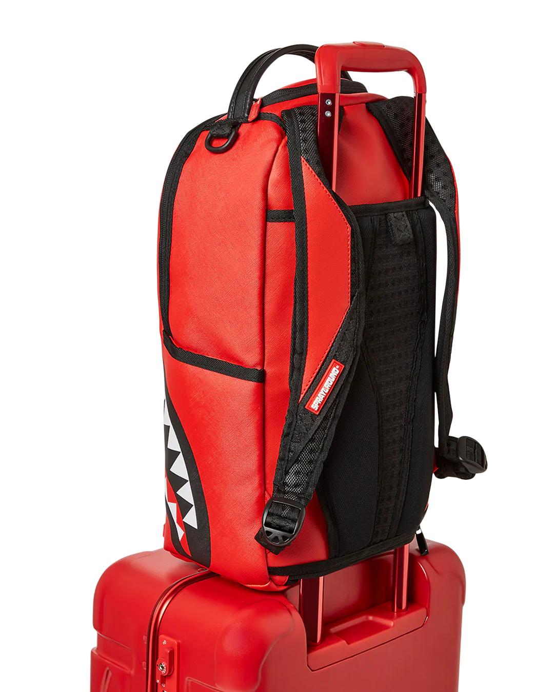 Sprayground MOLDED SHARKITECTURE RED HARDSHELL CARRY-ON LUGGAGE
