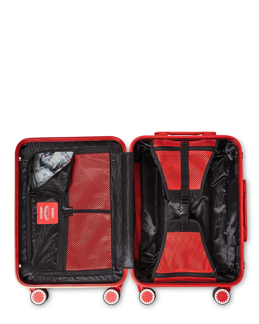 Sprayground MOLDED SHARKITECTURE RED HARDSHELL CARRY-ON LUGGAGE