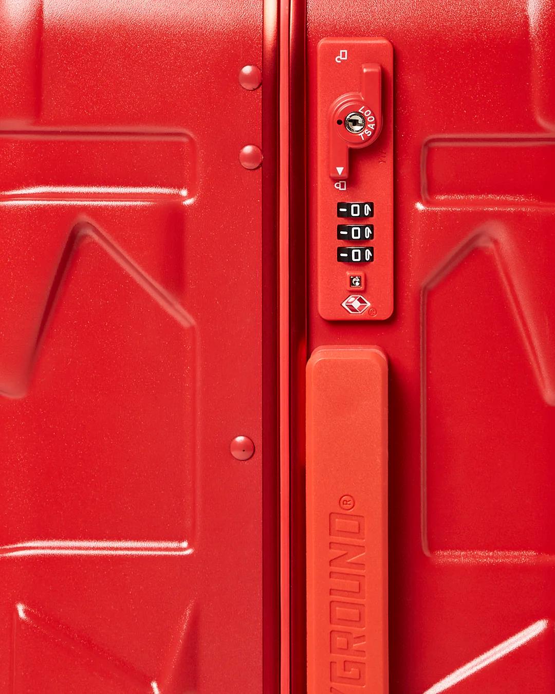 Sprayground MOLDED SHARKITECTURE RED HARDSHELL CARRY-ON LUGGAGE