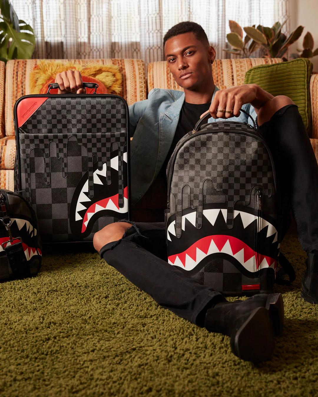 Sprayground XTC GREY SHARKS IN PARIS JETSETTER CARRY-ON LUGGAGE