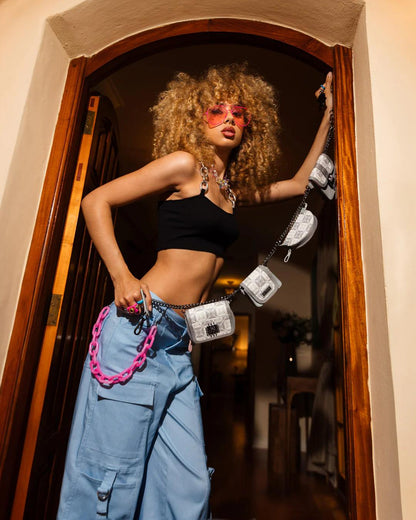 Sprayground A.I.8 AFRICAN INTELLIGENCE BOOKED & BUSY CHARM WAISTBELT