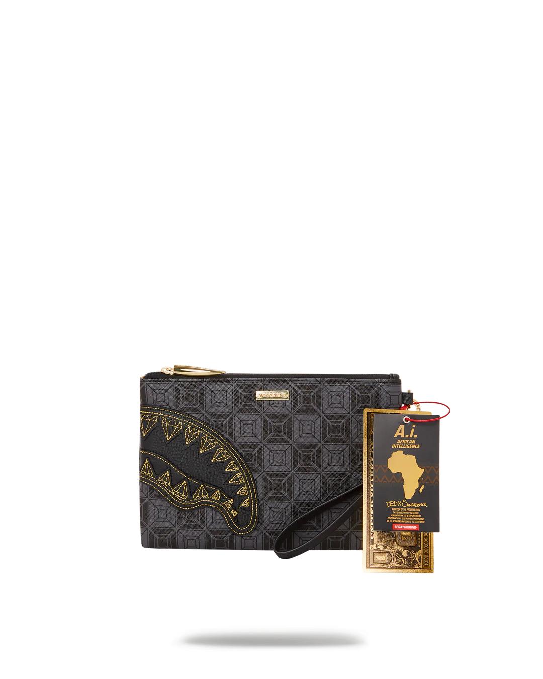 Sprayground OBSIDIAN STUNNER A.i.6 SANDFLOWER COLLAB CROSSOVER CLUTCH