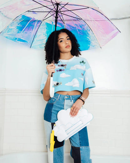 Sprayground CLOUDY WITH A CHANCE OF SHARK CROSSOVER CLUTCH