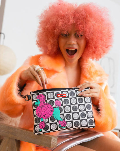 Sprayground POODLE CHECK RON ENGLISH COLLAB POUCHETTE