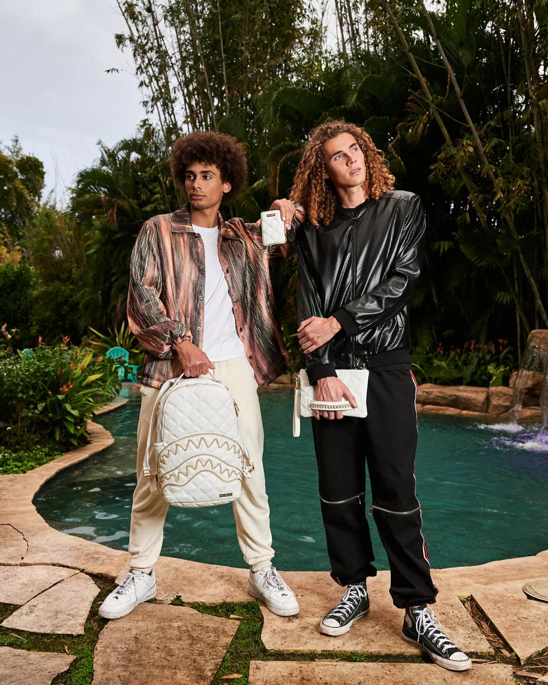 Sprayground RIVIERA LE BLANC GOLD CHAIN SHARK CROSSOVER CLUTCH
