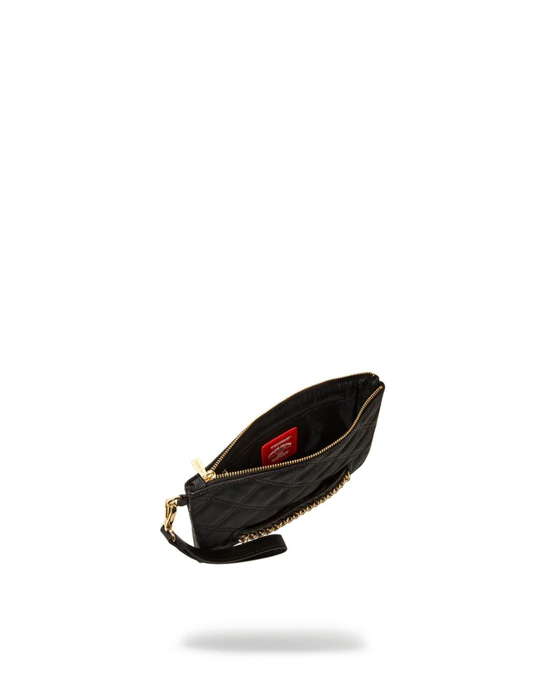 Sprayground NOIR QUILT GOLD CHAIN SHARK CROSSOVER CLUTCH