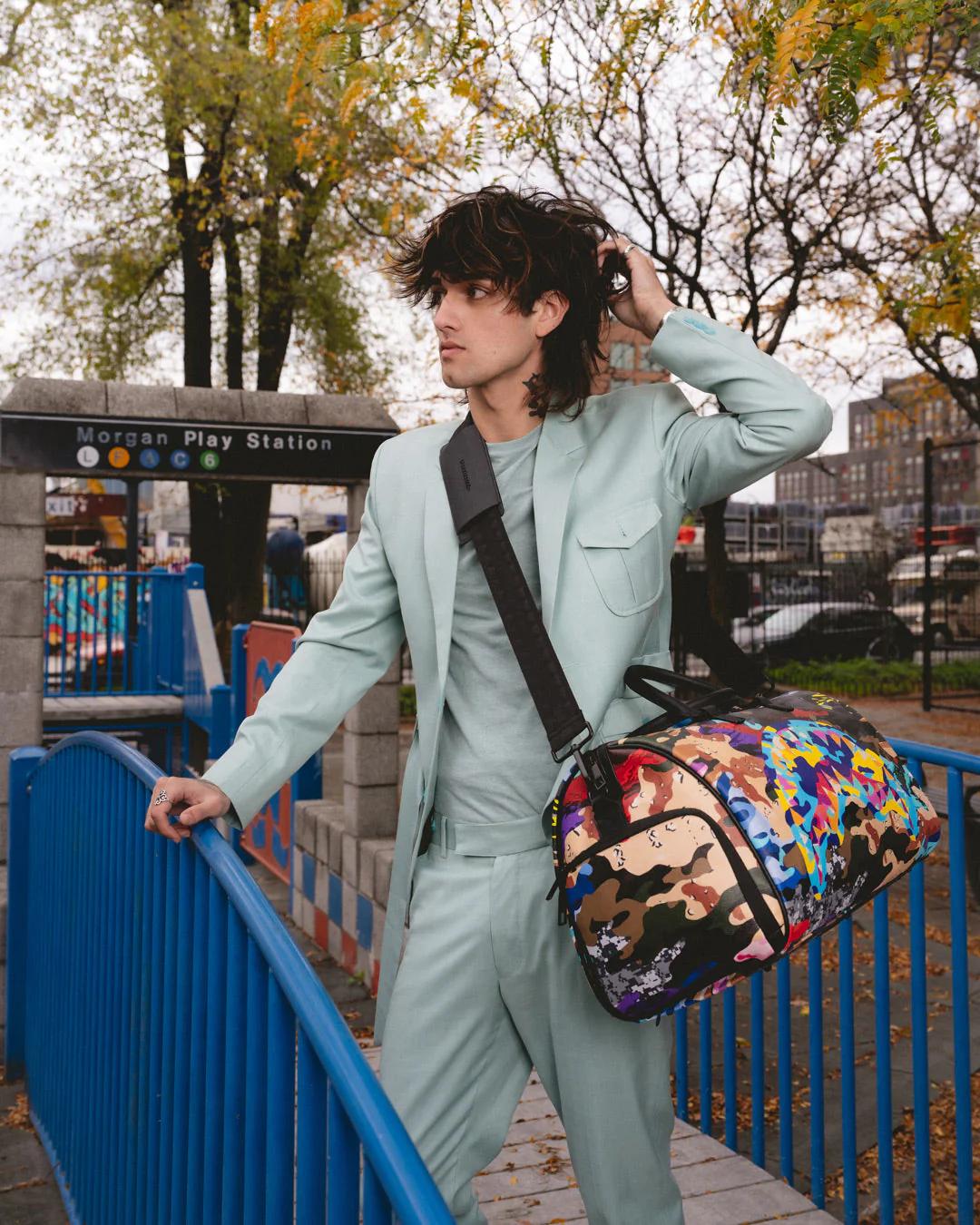 Sprayground SLICED AND DICED CAMO DUFFLE