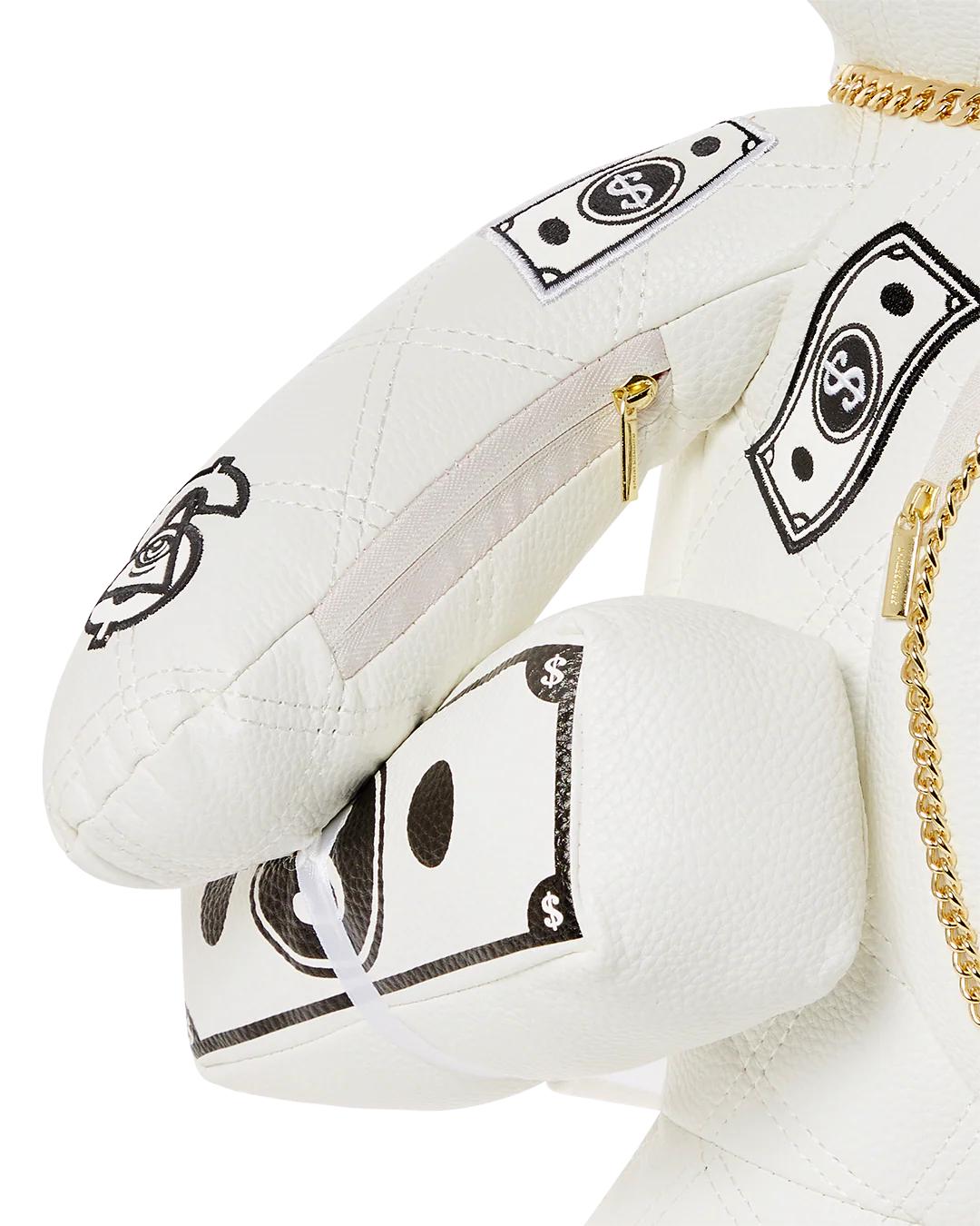 Sprayground RIVIERA LE BLANC GOLD CHAIN MONEYBEAR TEDDYBEAR BACKPACK