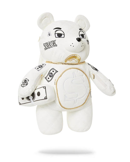 Sprayground RIVIERA LE BLANC GOLD CHAIN MONEYBEAR TEDDYBEAR BACKPACK