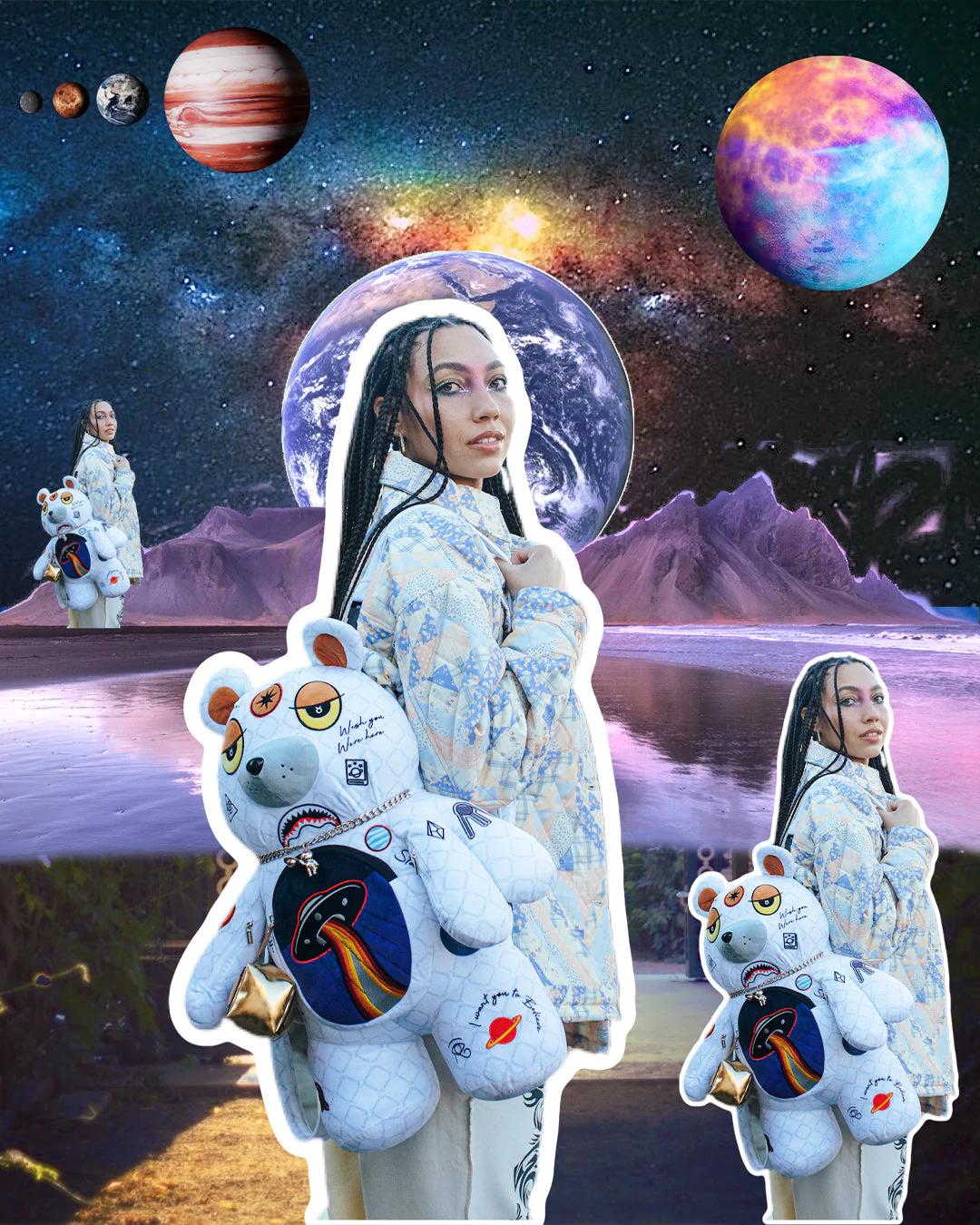 Sprayground UFO SPACED OUT MONEYBEAR TEDDYBEAR BACKPACK