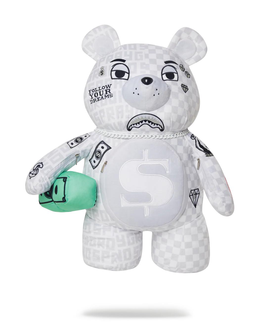 Sprayground SPLIT THE CHECK (PEARL) MONEYBEAR TEDDYBEAR BACKPACK