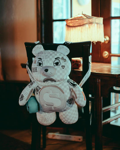 Sprayground SPLIT THE CHECK (PEARL) MONEYBEAR TEDDYBEAR BACKPACK