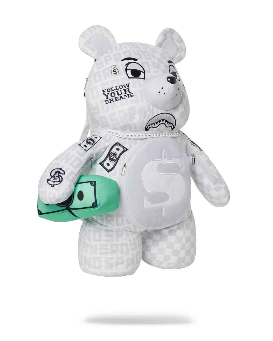 Sprayground SPLIT THE CHECK (PEARL) MONEYBEAR TEDDYBEAR BACKPACK