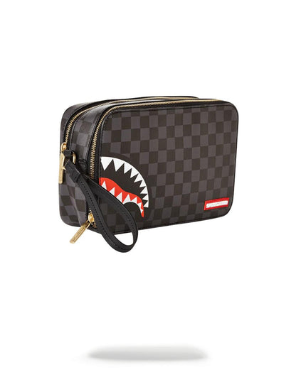 Sprayground SHARKS IN PARIS (BLACK CHECKERED EDITION) TOILETRY AKA MONEY BAGS