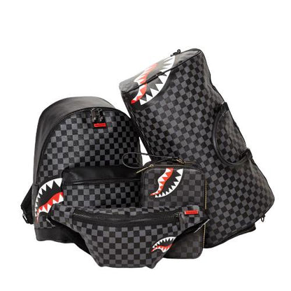 Sprayground SHARKS IN PARIS (BLACK CHECKERED EDITION) TOILETRY AKA MONEY BAGS