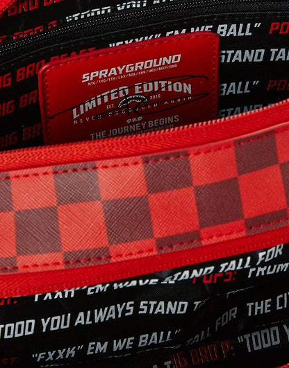 Sprayground SHARKS IN PARIS RED TOILETRY AKA MONEY BAGS