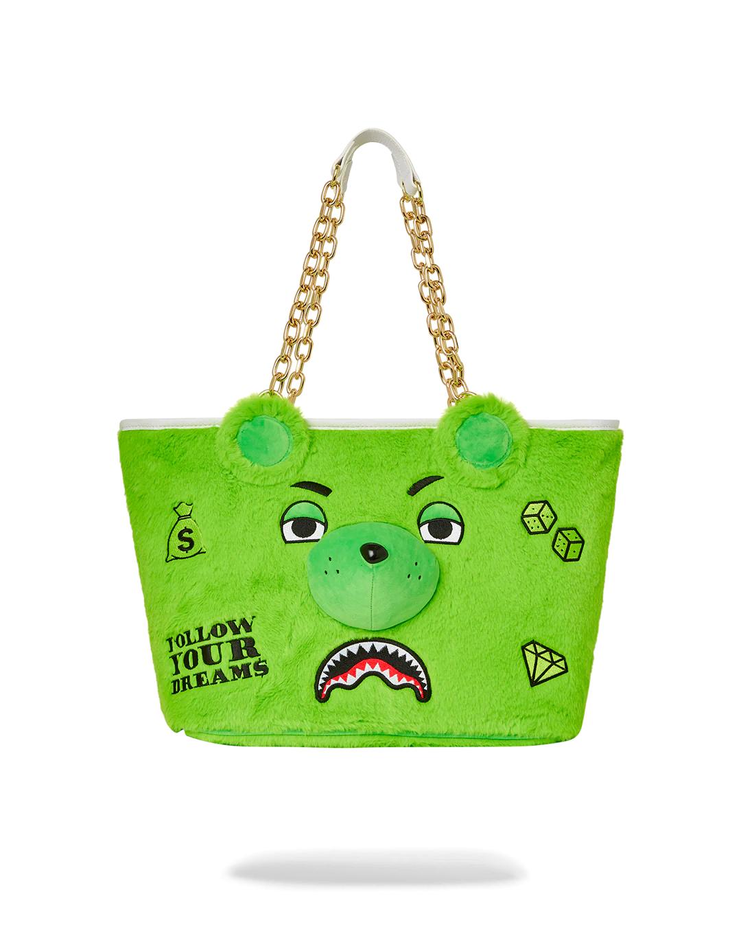 Sprayground PLUSH MONEYBEAR TOTE (GREEN)