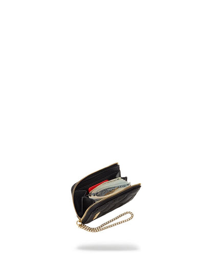 Sprayground NOIR QUILT GOLD CHAIN SHARK WALLET