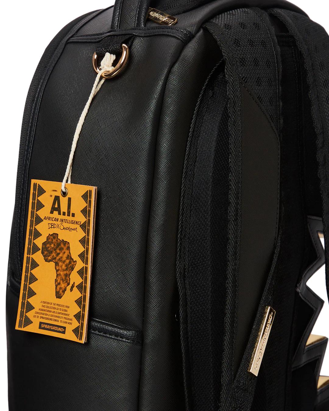 Sprayground A.i.3 SHARK BITE BLACK GOLD BACKPACK (DLXV)