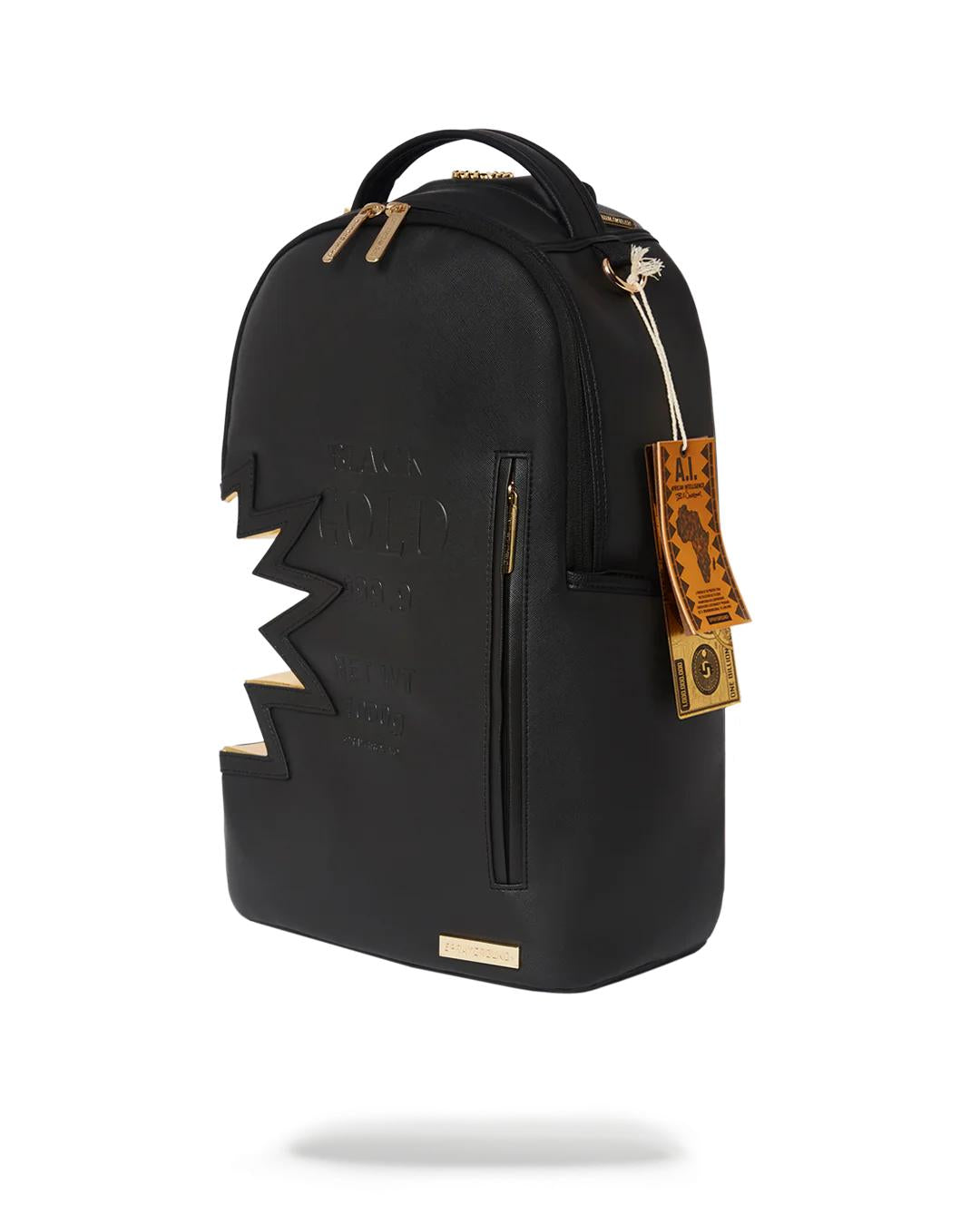 Sprayground A.i.3 SHARK BITE BLACK GOLD BACKPACK (DLXV)