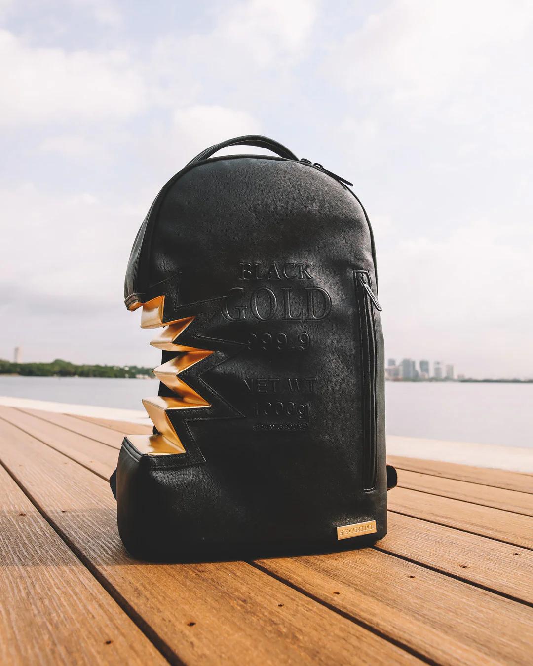 Sprayground A.i.3 SHARK BITE BLACK GOLD BACKPACK (DLXV)