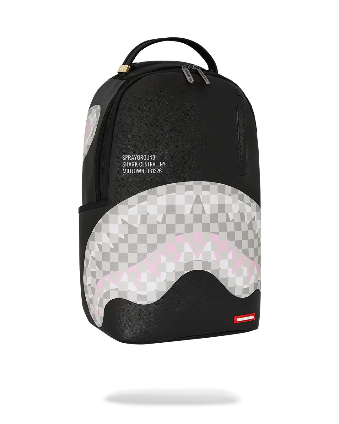Sprayground SHARK CENTRAL CREAM BLACK CHECK BACKPACK