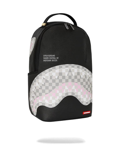 Sprayground SHARK CENTRAL CREAM BLACK CHECK BACKPACK
