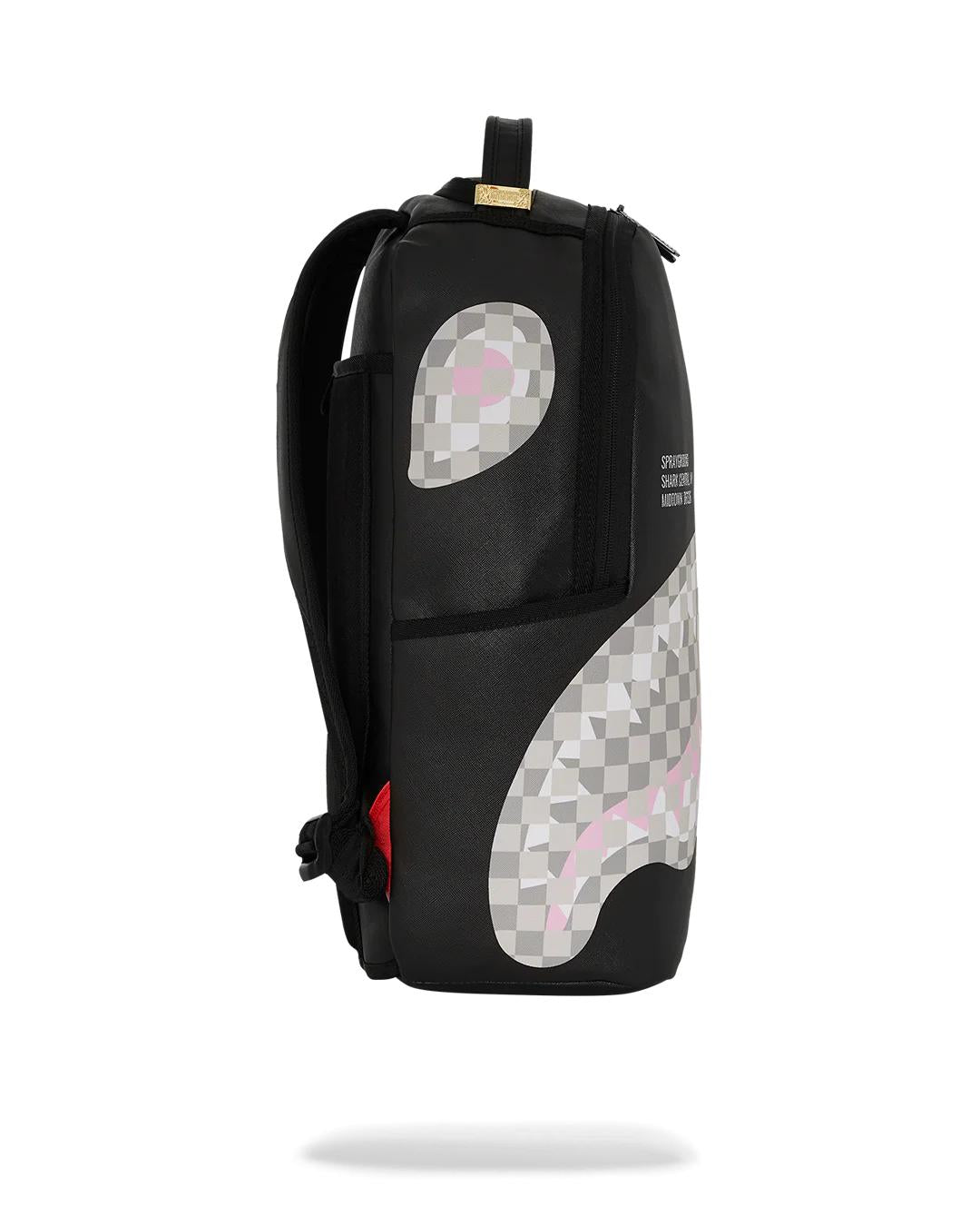 Sprayground SHARK CENTRAL CREAM BLACK CHECK BACKPACK