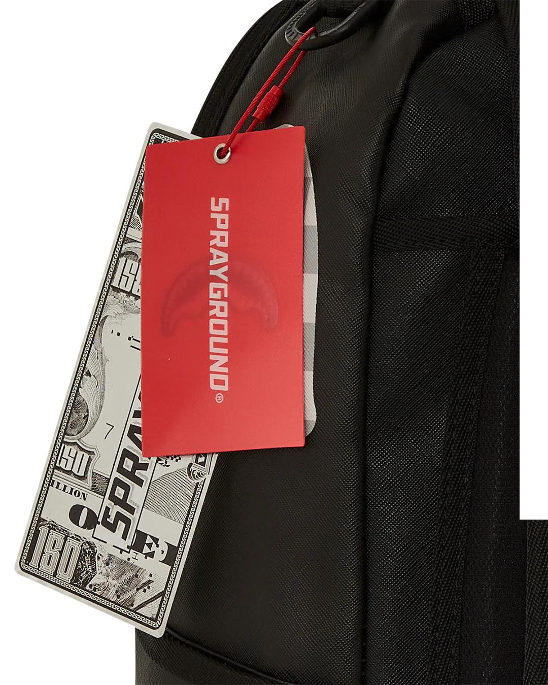 Sprayground SHARK CENTRAL CREAM BLACK CHECK BACKPACK