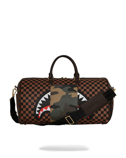 Sprayground EXTERIOR GOLD ZIP POCKET SHARKS IN PARIS DUFFLE