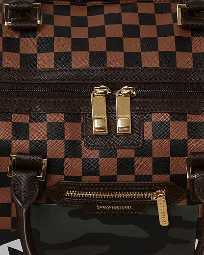 Sprayground EXTERIOR GOLD ZIP POCKET SHARKS IN PARIS DUFFLE