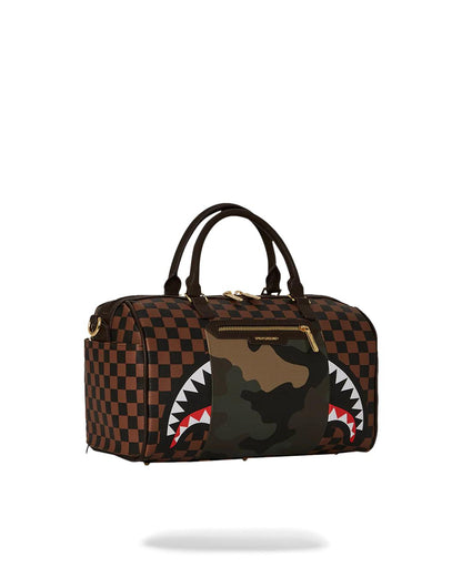 Sprayground EXTERIOR GOLD ZIP POCKET SHARKS IN PARIS MINI DUFFLE