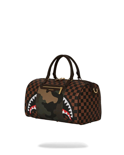 Sprayground EXTERIOR GOLD ZIP POCKET SHARKS IN PARIS MINI DUFFLE