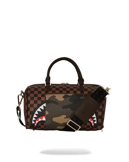 Sprayground EXTERIOR GOLD ZIP POCKET SHARKS IN PARIS MINI DUFFLE