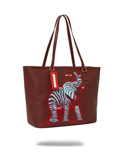Sprayground ZEBRA ELEPHANT RON ENGLISH COLLAB TOTE