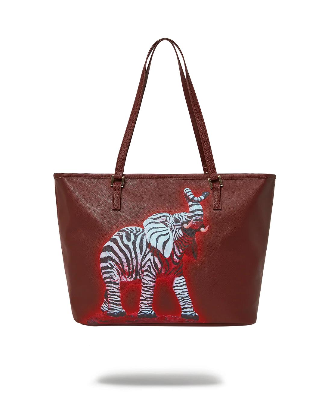 Sprayground ZEBRA ELEPHANT RON ENGLISH COLLAB TOTE